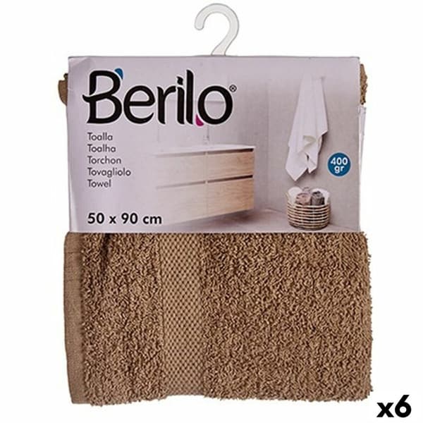 Badhandduk Berilo 89661 Kamel 80 % bomull 20 % Polyester 50 x 90 cm (6 antal)