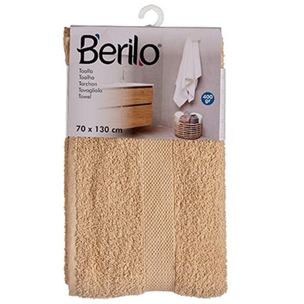 Badhandduk Berilo 89658 Kräm 80 % bomull 20 % Polyester 70 x 130 cm (3 antal)