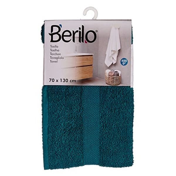 Badhandduk Berilo 89674 Blå 80 % bomull 20 % Polyester 70 x 130 cm (3 antal)