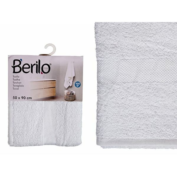 Badhandduk Berilo 89677 Vit 80 % bomull 20 % Polyester 50 x 90 cm (6 antal)