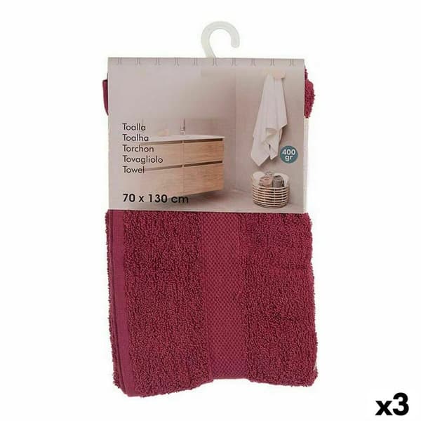 badelagen Berilo 5313 Rødbrun 80 % bomuld 20 % Polyester 70 x 0,5 x 130 cm (3 enheder)