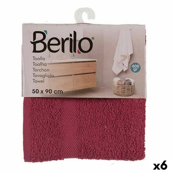 badelagen Berilo 5312 Rødbrun 80 % bomuld 20 % Polyester 50 x 0,5 x 90 cm (6 enheder)