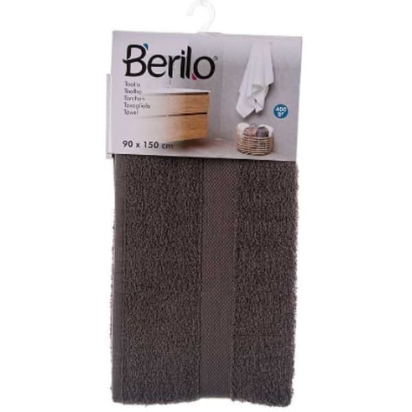 Kylpypyyhe Berilo 89671 Harmaa 80 % puuvillaa 20 % Polyesteri 90 x 150 cm 90 x 0,5 x 150 cm (3 osaa)