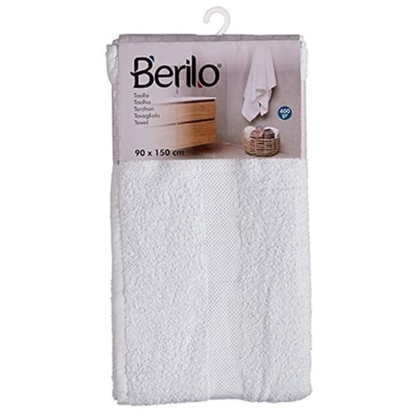 Kylpypyyhe Berilo 89679 Valkoinen 80 % puuvillaa 20 % Polyesteri 90 x 150 cm 90 x 0,5 x 150 cm (3 osaa)