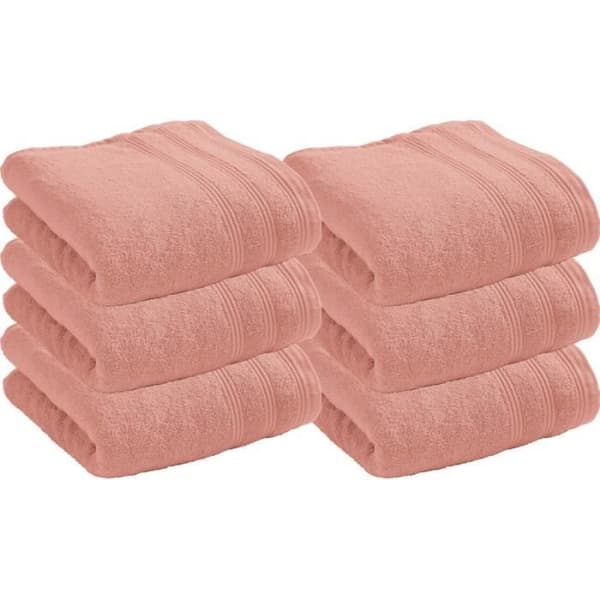 Set med 6 "Spa" frottéhanddukar 50 x 100 cm - 400 gr-m² - "Spa" Blush