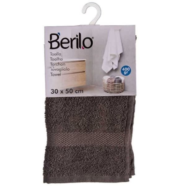 Badhandduk Berilo 89668 Grå 80 % bomull 20 % Polyester 30 x 50 cm (12 antal)