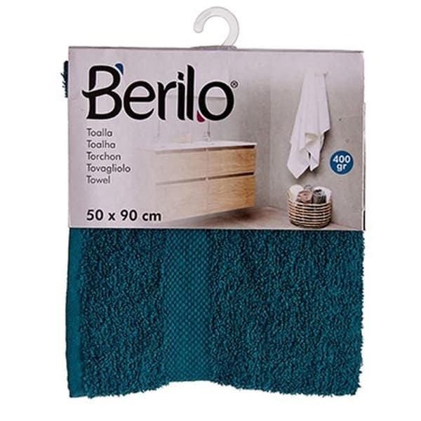 Badhandduk Berilo 89673 Blå 80 % bomull 20 % Polyester 50 x 90 cm (6 antal)