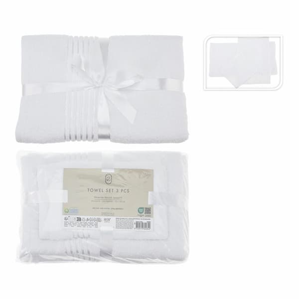 Handduksset Essentials Vit (3 Delar)
