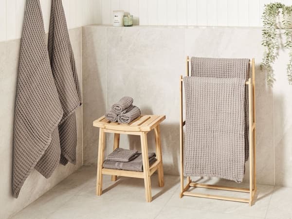 Handdukar 9 st Taupe Bomull Låg Twist Våfflade Gästhandduk Badlakan och Badmatta