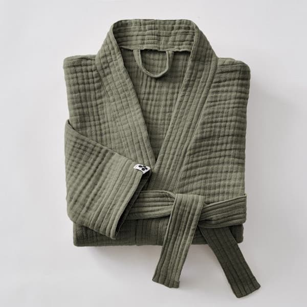 Badrock i blandad kimono Gaïa vanlig bomullsväv - Gaïa Romarin - Storlek L/XL