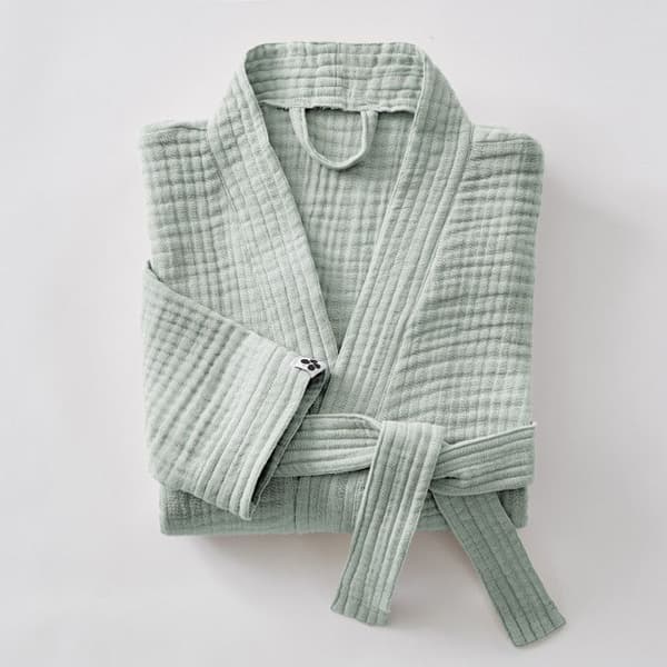 Badrock i blandad kimono Vanlig bomullsväv Gaïa - Gaïa Eucalyptus - Storlek L/XL