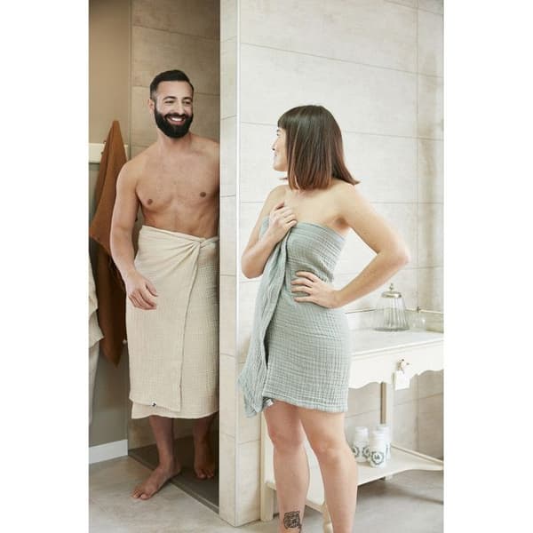Duschhandduk 70 x 130 cm Enfärgad bomullsgaze Gaïa