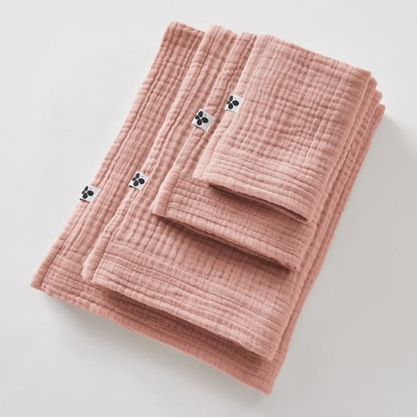 Badlakan 90 x 150 cm Gaïa vanlig bomullsväv - Gaïa Peach Pink