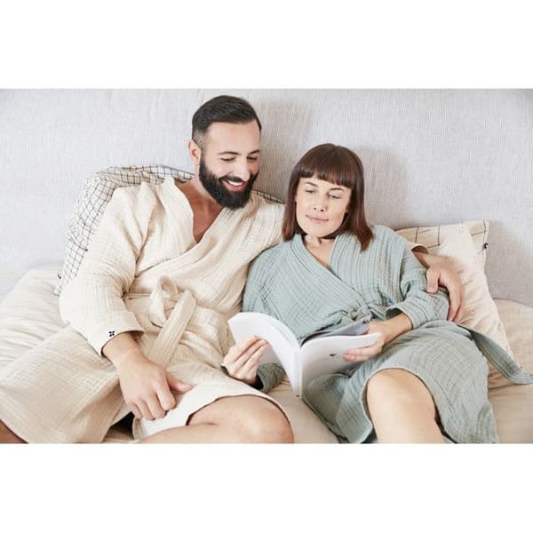 Badrock i blandad kimono Gaïa vanlig bomullsväv - Gaïa Pampa - Storlek S/M
