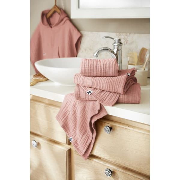 Gästhandduk 30 x 50 cm Gaïa vanlig bomullsväv - Gaïa Peach Pink