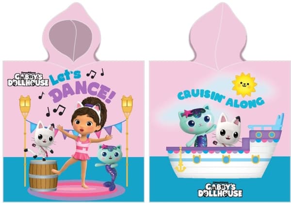 Gabby's Dollhouse Poncho badhandduk med huva - 100 procent bomull