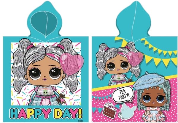 L.O.L. Surprise Poncho hupullinen kylpypyyhe - 100 prosenttia puuvillaa