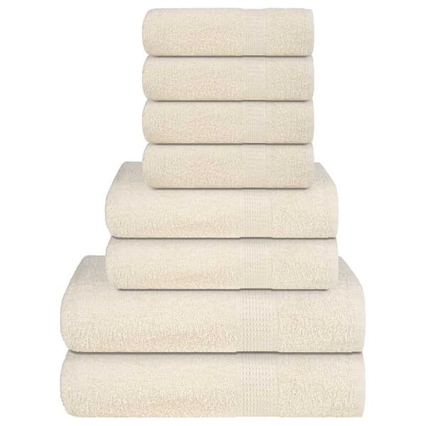 Handdukar 8 st gräddvit 360 gsm 100% bomull