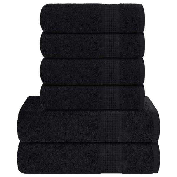 Handdukar 6 st svart 360 gsm 100% bomull