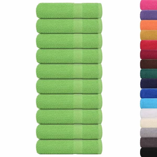 vidaXL Håndklær 10 stk eplegrønn 50x100 cm 360 g/m² 100 % bomull