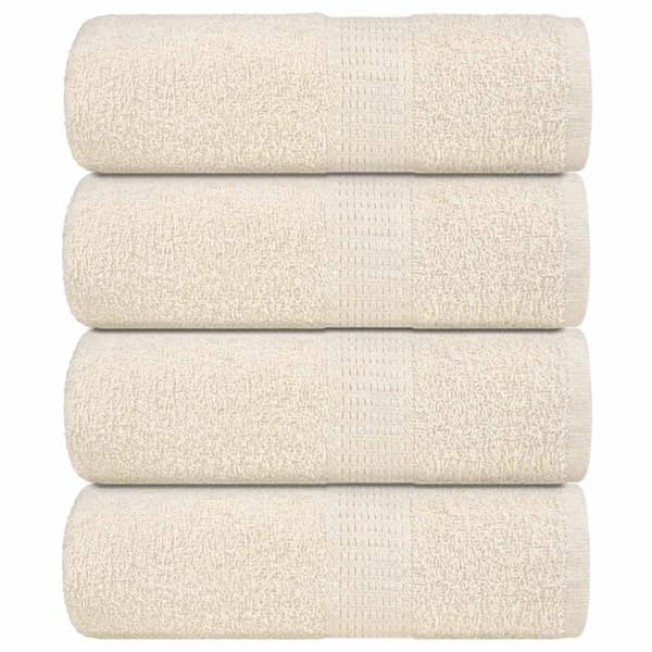 vidaXL håndklæder 4 stk. 30x30 cm 360 g/m2 100 % bomuld cremefarvet