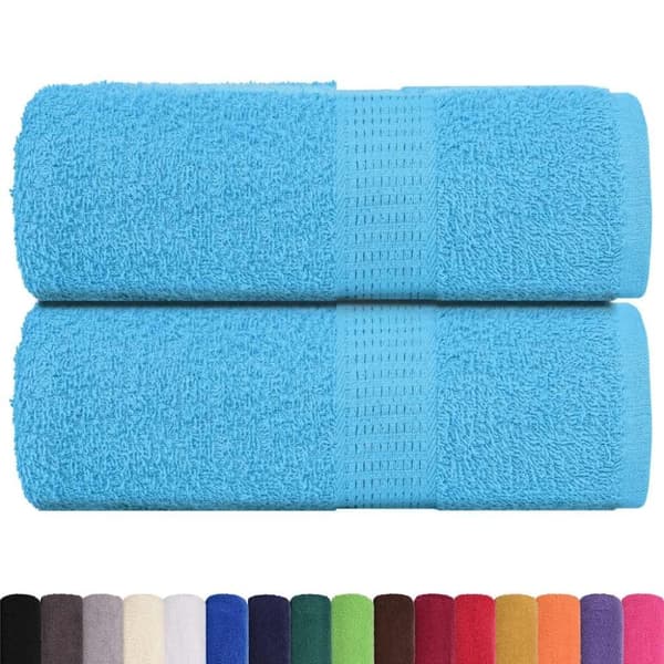 vidaXL gæstehåndklæder 2 stk. 30x50 cm 360 g/m2 100 % bomuld turkis