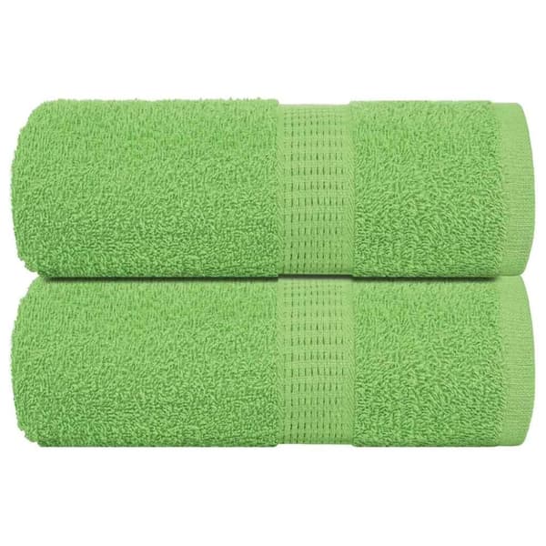 vidaXL gæstehåndklæder 2 stk. 30x50 cm 360 g/m2 100 % bomuld æblegrøn