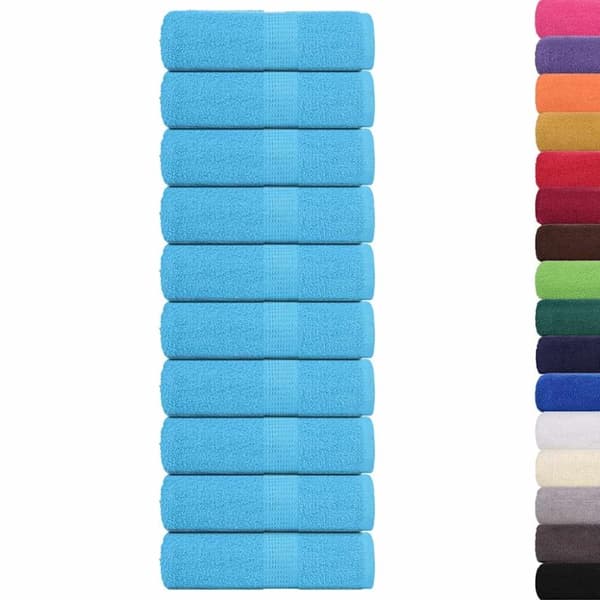 vidaXL Tvålhanddukar 10 st turkos 30x30 cm 600 gsm 100% bomull