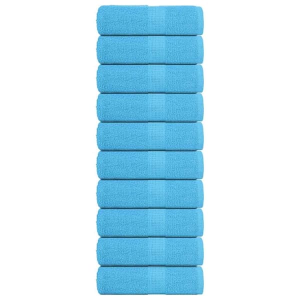 vidaXL Såpehåndklær 10 stk turkis 30x30 cm 360 g/m2 100 % bomull