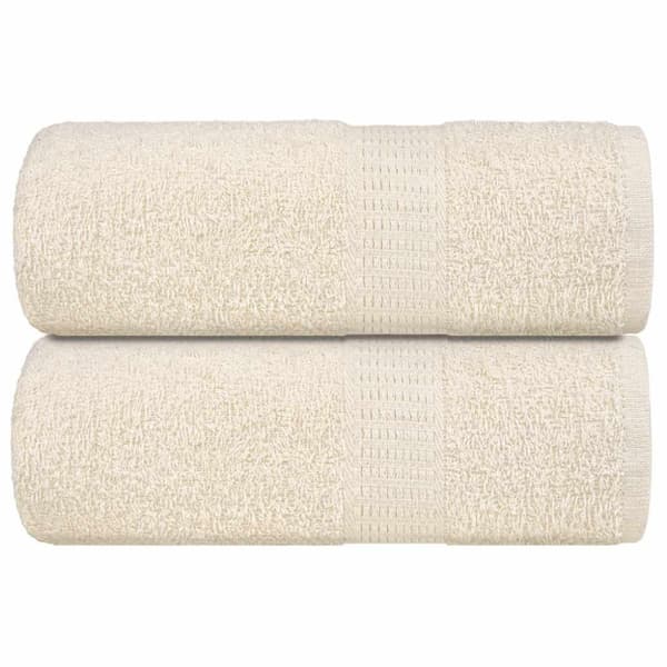 vidaXL gæstehåndklæder 2stk. 30x50cm 360 g/m2 100 % bomuld cremefarvet