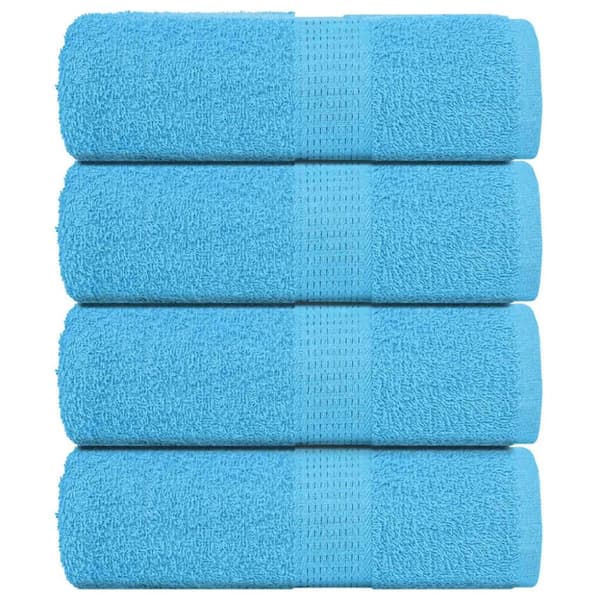 vidaXL gæstehåndklæder 4 stk. 30x50 cm 360 g/m2 100 % bomuld turkis