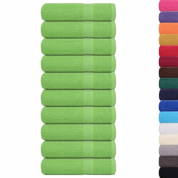 vidaXL håndklæder 10 stk. 70x140 cm 360 g/m2 100 % bomuld æblegrøn