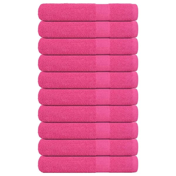 vidaXL håndklæder 10 stk. 100x200 cm 360 g/m2 100 % bomuld lyserød