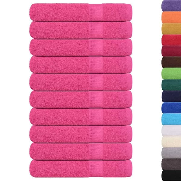 vidaXL Handdukar 10 st rosa 100x200 cm 360 gsm 100% bomull