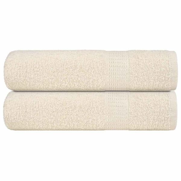 vidaXL håndklæder 2 stk. 50x100 cm 360 g/m2 100 % bomuld cremefarvet