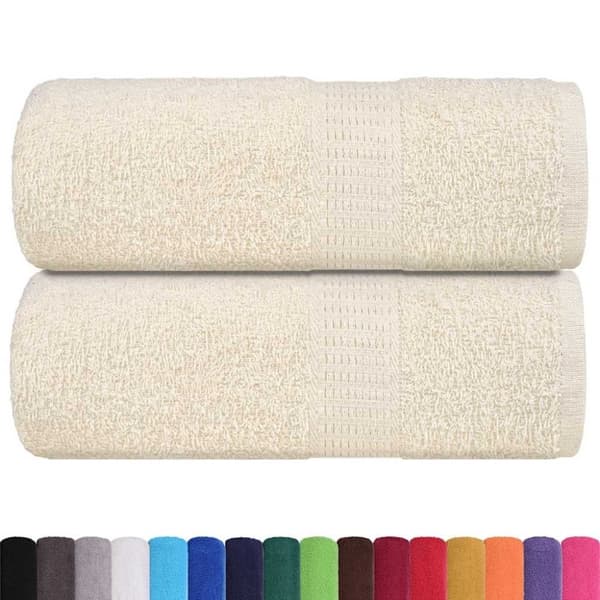 vidaXL Såpehåndklær 2 stk kremhvit 30x30 cm 360 g/m2 100 % bomull