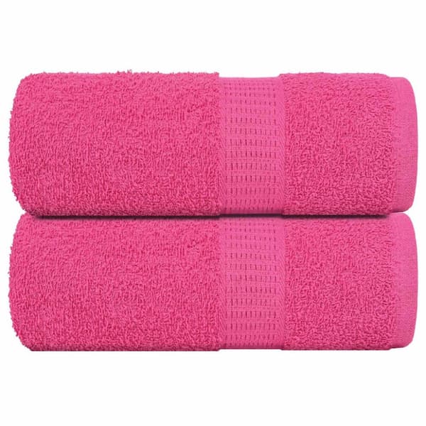 vidaXL gæstehåndklæder 2 stk. 30x50 cm 360 g/m2 100 % bomuld lyserød