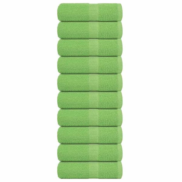 vidaXL Såpehåndklær 10 stk eplegrønn 30x30 cm 360 g/m² 100 % bomull