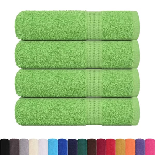 vidaXL Badlakan 4 st äppelgrön 100x150 cm 360 gsm 100% bomull