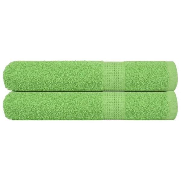 vidaXL saunahåndklæder 2 stk. 80x200 cm 360g/m2 100 % bomuld æblegrøn