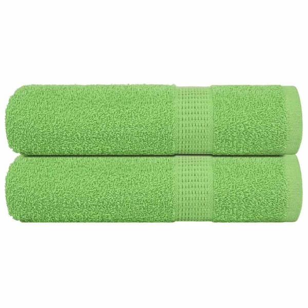 vidaXL Dusjhåndklær 2 eplegrønn 70x140 cm 360 g/m2 100 % bomull