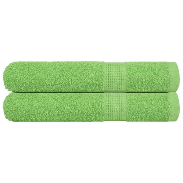 vidaXL håndklæder 2 stk. 100x200 cm 360 g/m2 100 % bomuld æblegrøn