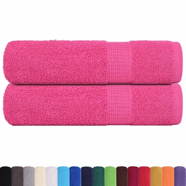 vidaXL Badlakan 2 st rosa 100x150 cm 360 gsm 100% bomull