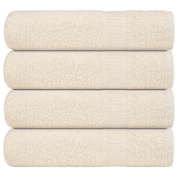 vidaXL Badehåndklær 4 stk kremhvit 100x150 cm 360 g/m² 100 % bomull