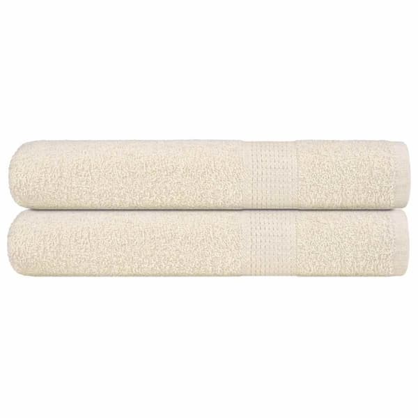 vidaXL Badstuehåndklær 2 stk kremhvit 80x200 cm 360 g/m2 100 % bomull
