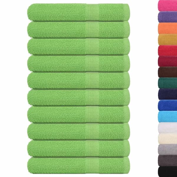 vidaXL Badstuehåndklær 10 stk eplegrønn 80x200cm 360 g/m² 100 % bomull