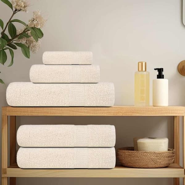 vidaXL Badlakan 10 st gräddvit 100x150 cm 360 gsm 100% bomull