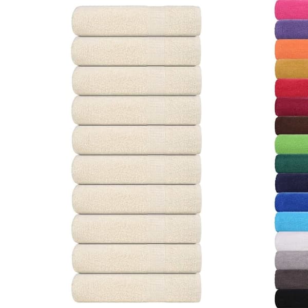 vidaXL Badlakan 10 st gräddvit 100x150 cm 360 gsm 100% bomull