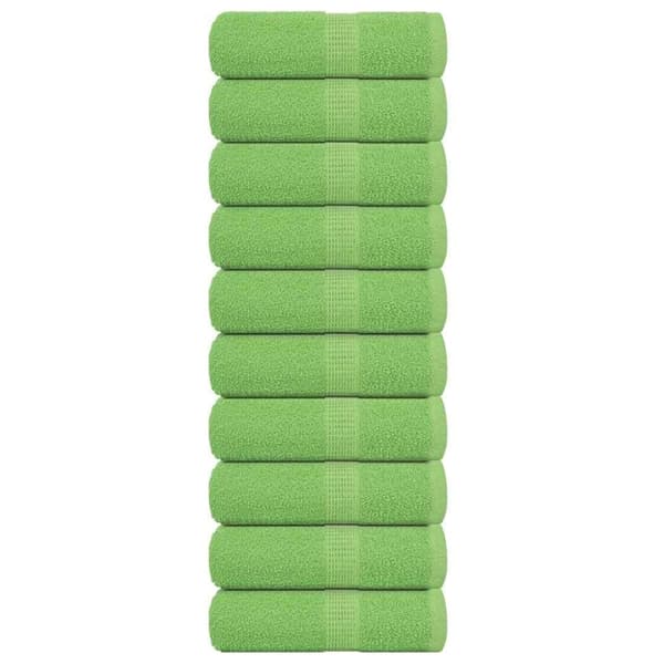vidaXL gæstehåndklæder 10 stk. 30x50 cm 360 g/m2 100 % bomuld æblegrøn