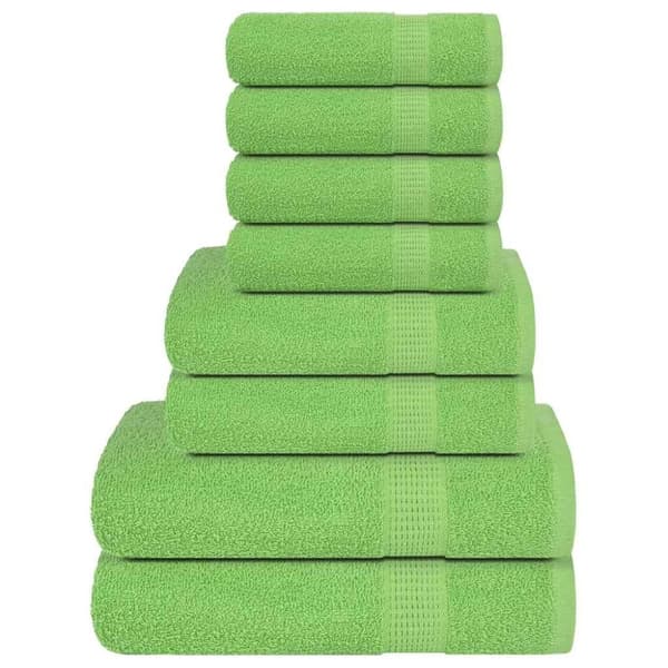 vidaXL Håndklesett 8 deler grønn 360 g/m2 100 % bomull